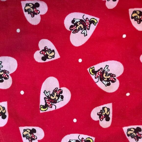 🖤 Disney Girls Minnie Mouse Heart Corduroy Skirt Skort Large Red Pink - Picture 6 of 6